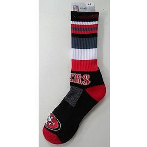 🆕 SAN FRANCISCO 49ERS RAVE STRIPPED CREW SOCK